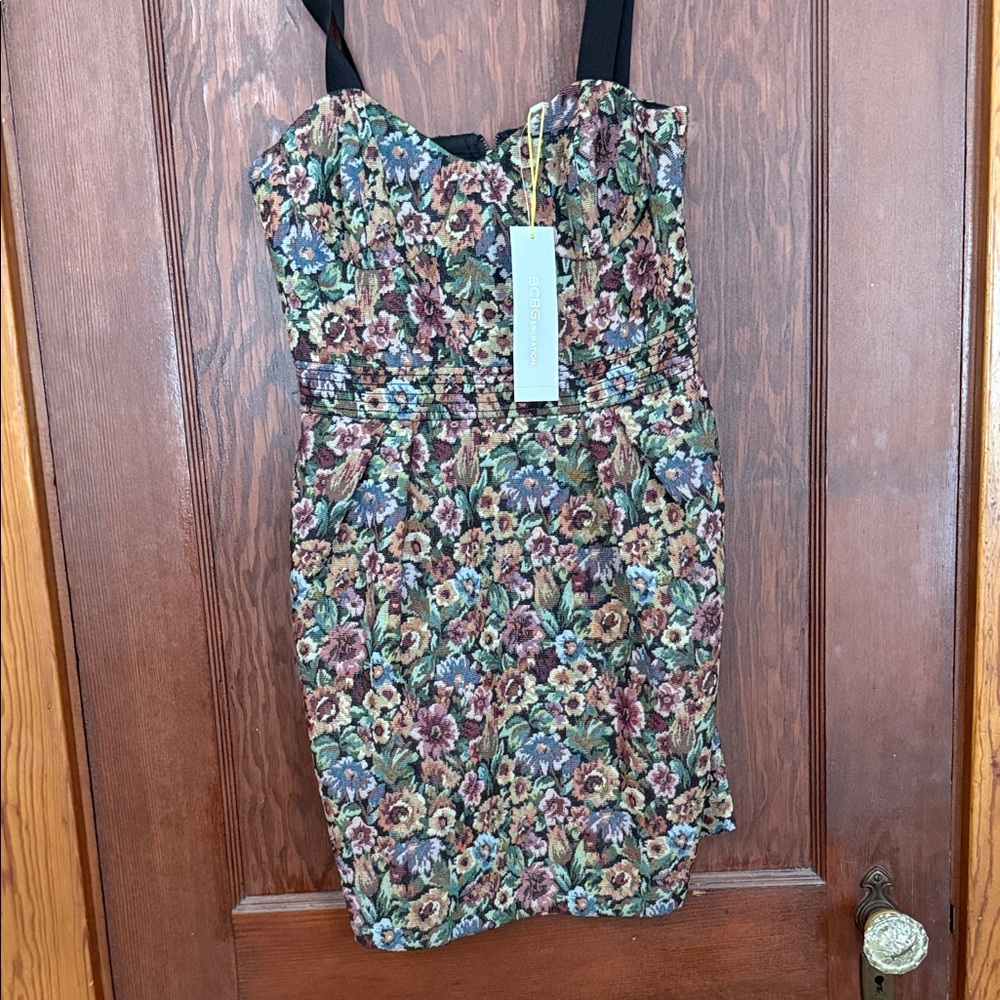 BCBG Floral Strapless Dress
